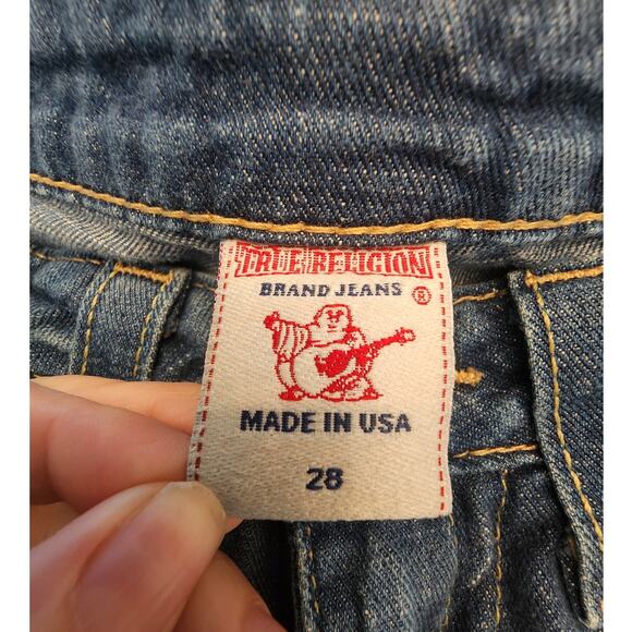True Religion Women's Denim Cut Off Jean Shorts SZ 28 Y2K - Picture 5 of 7